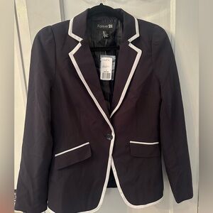 Forever 21 navy blue and white blazer new with tags